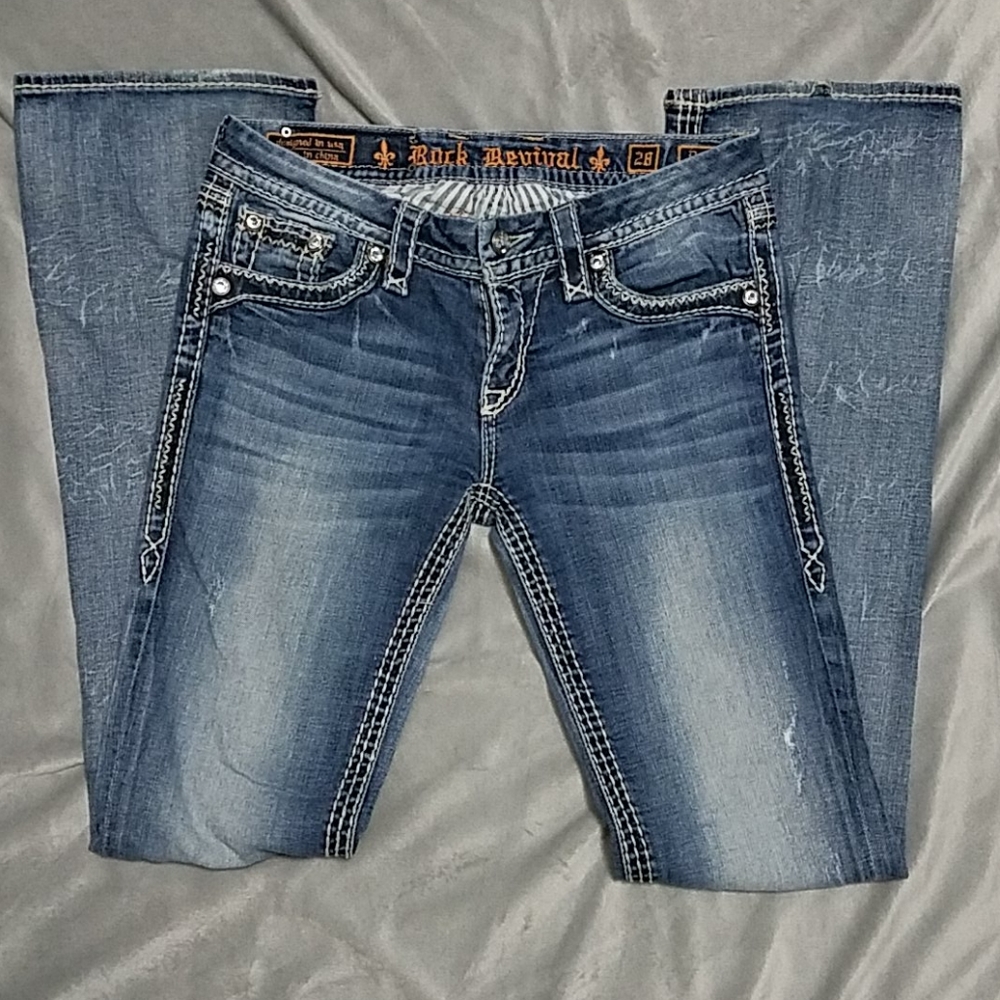 Rock Revival Donna Boot Cut Jeans Womens Sz 28